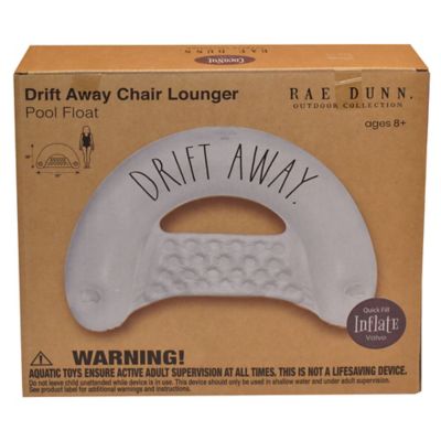 Image showing 6 th Rae Dunn Drift Away Chair Lounger -55 in. x 36 in. Water & Pool Inflatable, Coconut Float, 38018A