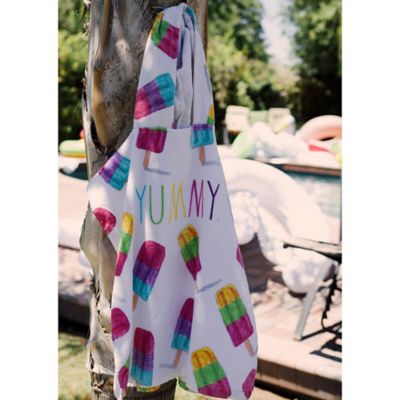 Image showing  Yummy Kids Hooded Towel & 12 in. Beach Ball - Popsicle 48 in. x 24 in. Poncho