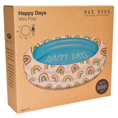 Image showing  Dunn: Happy Days Aqua Rainbow- 46 in. Mini Pool, Coconut Float, Outdoor Inflatable