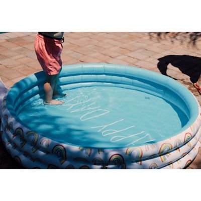 Image showing  Dunn: Happy Days Aqua Rainbow- 46 in. Mini Pool, Coconut Float, Outdoor Inflatable
