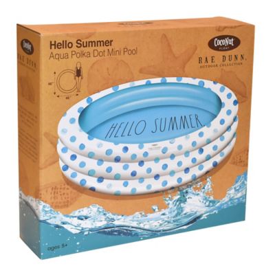Image showing  Dunn: Hello Summer Aqua Poka Dots -46 in. Mini Pool, Coconut Float, Outdoor Inflatable, 38013J