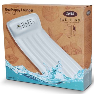 Image showing  Bee Happy Lounger - 68 x 28 in. Pool Float, Coconut Float, Inflatable Water Accessory, 38009D