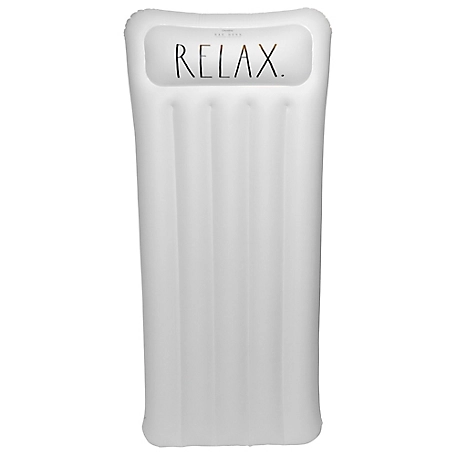 Rae Dunn Relax Lounger - 68"x28" Pool Float, CocoNut Float, Inflatable Water Accessory