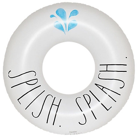 Rae Dunn Splish.Splah. - 48 in. Ring Float - Coconut Float, Inflatable Jumbo Water Ring, 38008F