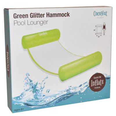 Image showing 8 th Coconut Float Float: Glitter Hammock Pool Lounger - 49 in. x 30 in. Inflatable Drifter, 30050