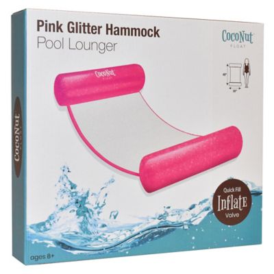 Image showing 8 th Coconut Float Float: Glitter Hammock Pool Lounger - 49 in. x 30 in. Inflatable Drifter, 30049