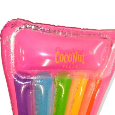 Image showing  Float: Glitter Rainbow Pool Lounge - 68 in. x 28 in.Inflatable Water Raft, Anti-Leak, 30045