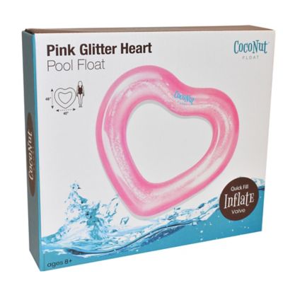 Image showing  Float: Glitter Heart Pool Float - 48 in. x 40 in., Inflatable 48 in. Jumbo Ring, 30032