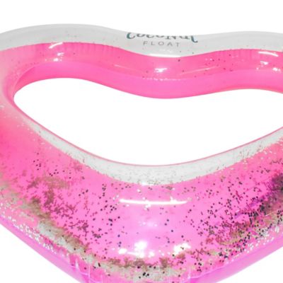 Image showing  Float: Glitter Heart Pool Float - 48 in. x 40 in., Inflatable 48 in. Jumbo Ring, 30032