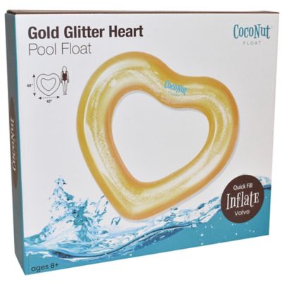 Image showing  Float: Glitter Heart Pool Float - 48 in. x 40 in., Inflatable 48 in. Jumbo Ring, 30030