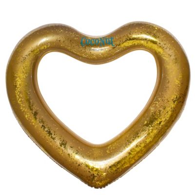 Image showing  Float: Glitter Heart Pool Float - 48 in. x 40 in., Inflatable 48 in. Jumbo Ring, 30030