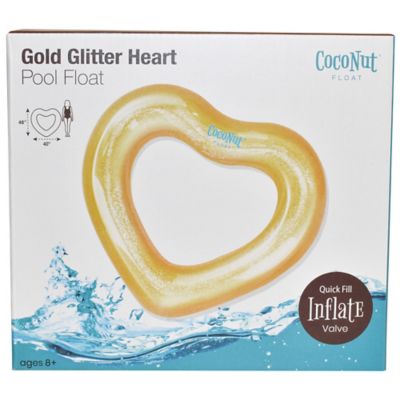Coconut Float Float: Glitter Heart Pool Float - 48 in. x 40 in ...