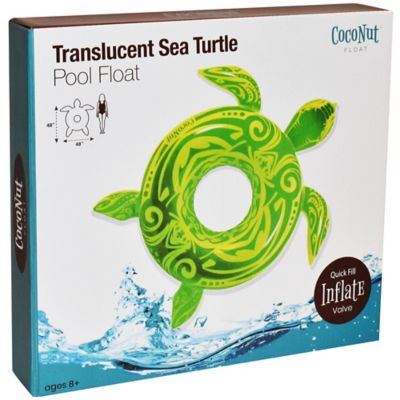 Image showing  Float: Green Translucent Sea Turtle - 48 in. Pool Ring Inflatable, Anti-Leak, Durable, 30021