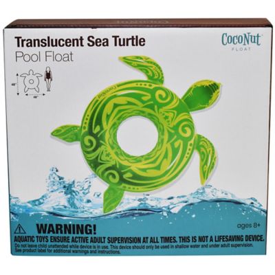 Image showing  Float: Green Translucent Sea Turtle - 48 in. Pool Ring Inflatable, Anti-Leak, Durable, 30021