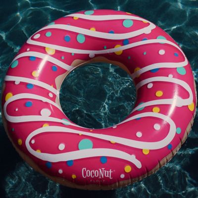 Image showing  Float: Pink Sprinkled & Glazed Donut - 48 in. Pool Ring Inflatable, Anti-Leak, Durable, 30020