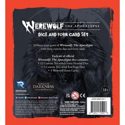 Image showing  Werewolf: The Apocalypse 5th Edition Roleplaying Game Dice & Form Card Set