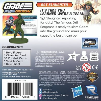 Image showing  G.I. Joe Mission Critical: Sgt Slaughter Figure Pack - Rpg Expansion pk., RGS02558