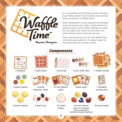 Image showing  Waffle Time Tile Placement Game, Pattern Building, Ages 10+, 1-4 players