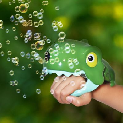 Image showing  non-stop fun motorized handheld dinosaur bubble blower