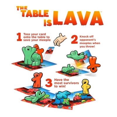 Image showing  The Table Is Lava Card Throwing Meeple Game, Dexterity, Ages 14+, 2-4 Players