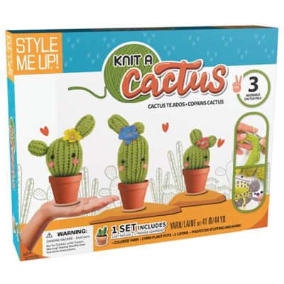 Style Me Up Knit a Cactus Kids' Knitting Kit, Kids' Knitting
