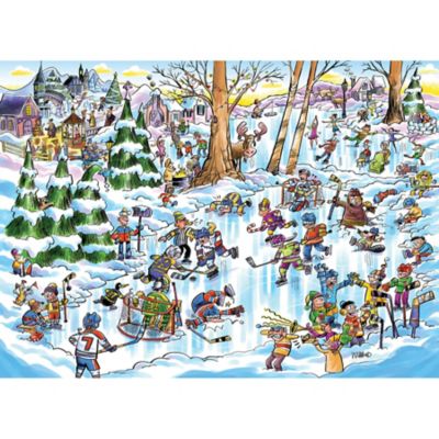 Image showing  Cobble Hill DoodleTown: Hockey Town - 1000 pc. Puzzle