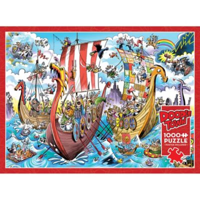 Image showing  Cobble Hill DoodleTown: Viking Voyage - 1000 pc. Puzzle