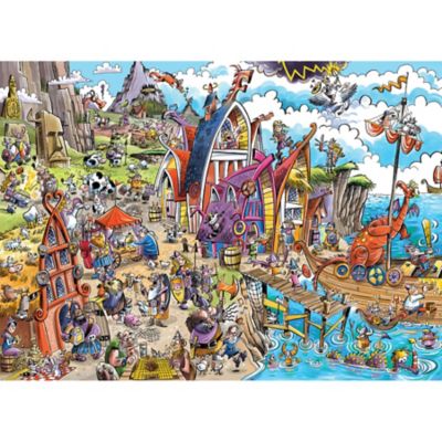 Image showing  Cobble Hill DoodleTown: Viking Village - 1000 pc. Puzzle