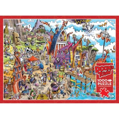Image showing  Cobble Hill DoodleTown: Viking Village - 1000 pc. Puzzle