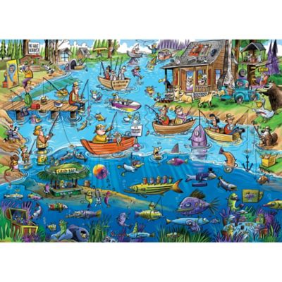 Image showing  Cobble Hill DoodleTown: Gone Fishing - 1000 pc. Puzzle