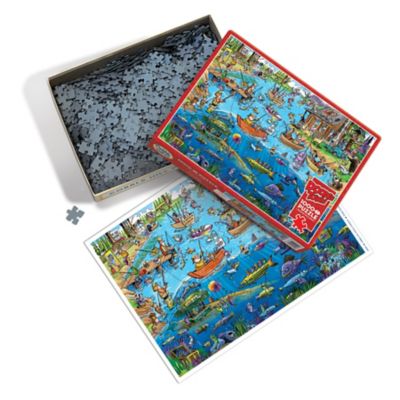 Image showing  Cobble Hill DoodleTown: Gone Fishing - 1000 pc. Puzzle