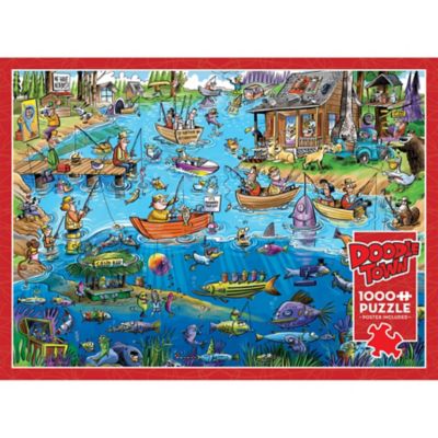 Image showing  Cobble Hill DoodleTown: Gone Fishing - 1000 pc. Puzzle