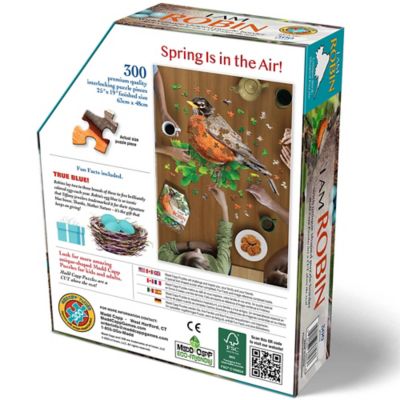 Image showing  Madd Capp: I AM ROBIN - 300 pc. Jigsaw Puzzle - Bird Shaped Puzzle