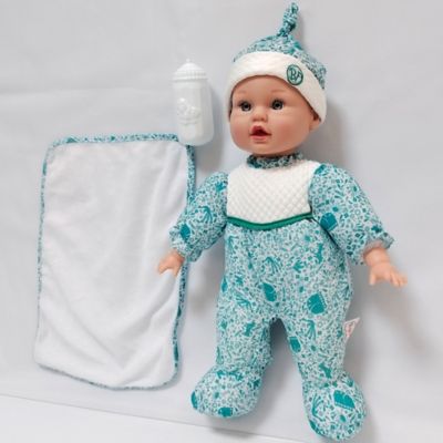 Image showing  Goldberger Baby's First Baby Talker Interactive Baby Doll with Teal Outfit & Matching Cap
