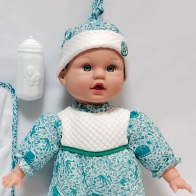 Image showing  Goldberger Baby's First Baby Talker Interactive Baby Doll with Teal Outfit & Matching Cap