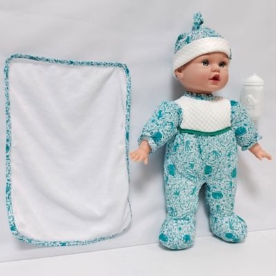 Image showing 6 th Baby's First Goldberger Baby's First Baby Talker Interactive Baby Doll with Teal Outfit & Matching Cap