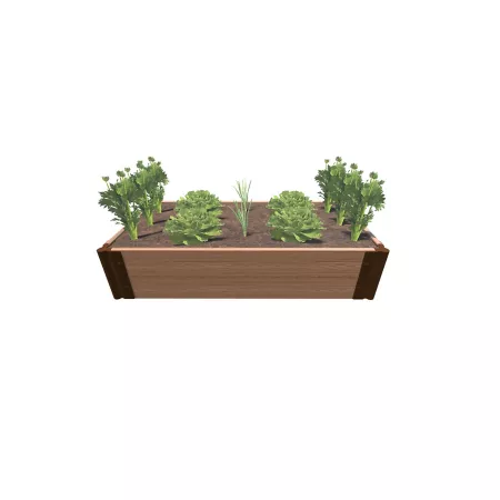 Frame It All Classic Sienna Composite Raised Garden Bed 2 ft x 4 ft x 11 in 1 in Profile Raised Garden Beds