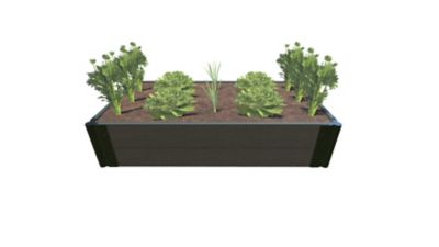 Frame It All Weathered Wood 2 ft. x 4 ft. x 11 in. Raised Garden Bed - 1 in. Profile