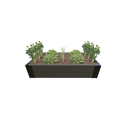 Frame It All Weathered Wood 2 ft. x 4 ft. x 11 in. Raised Garden Bed - 1 in. Profile