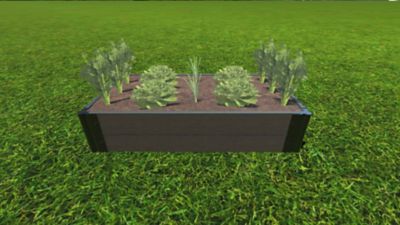 Image showing  Weathered Wood 2 ft. x 4 ft. x 11 in. Raised Garden Bed - 1 in. Profile