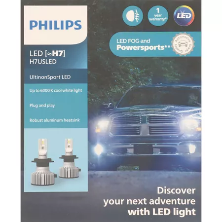 Philips Fog Light and Powersport LED UltinonSport H7 Automotive Work Lights