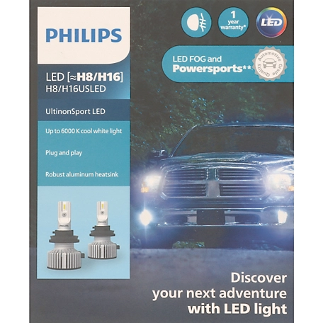 Philips UltinonSport LED Fog and Powersport Headlight H8H16