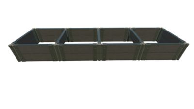 Frame It All Weathered Wood 2 ft. x 8 ft. x 11 in. Raised Garden Bed (2 ft. Sections) - 2 in. Profile, 200002099
