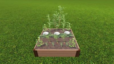 Image showing  Classic Sienna Raised Garden Bed 4 ft. x 4 ft. x 11 in. - 1 in. Profile, 300001061