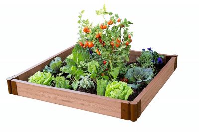 Image showing  Classic Sienna Raised Garden Bed 4 ft. x 4 ft. x 5.5 in. - 2 in. Profile, 300001080