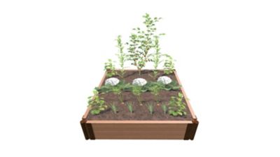 Frame It All Classic Sienna Raised Garden Bed 4 ft. x 4 ft. x 11 in. - 2 in. Profile, 300001084