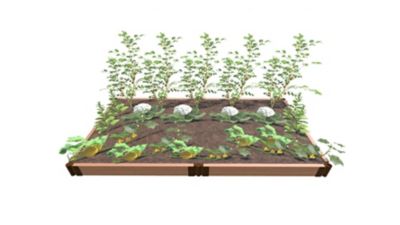 Frame It All Classic Sienna Raised Garden Bed 4 ft. x 8 ft. x 5.5 in. - 2 in. Profile, 300001090