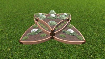 Image showing  Classic Sienna Raised Garden Bed Versailles Sunburst 8 ft. x 8 ft. x 16.5 in. - 2 in. Profile, 300001198