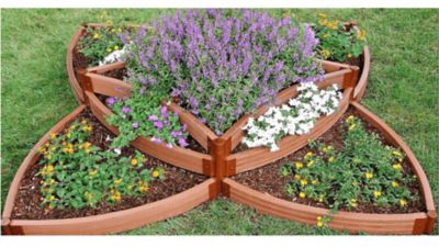 Image showing  Classic Sienna Raised Garden Bed Versailles Sunburst 8 ft. x 8 ft. x 16.5 in. - 2 in. Profile, 300001198