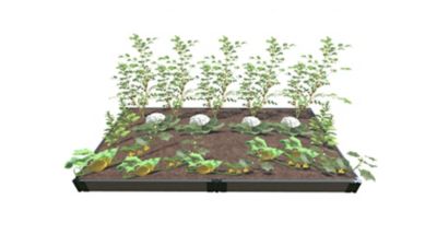 Frame It All Weathered Wood Raised Garden Bed 4 ft. x 8 ft. x 5.5 in. - 1 in. Profile, 300001421